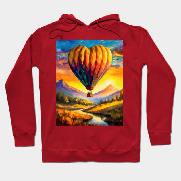 Heart air balloon Hoodie by psychoshadow